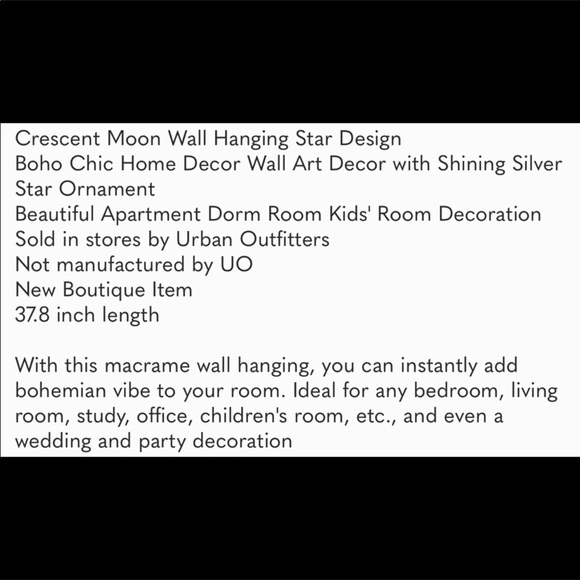 💕Crescent Moon Star Light Macrame Decor New💕 - Picture 3 of 3